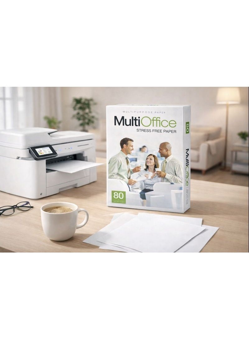 Multi Office Premium A4 Copy Paper 80 GSM – 500 Sheets, Extra White Printer Paper, Double-Sided Printing, Smooth & Jam-Free for Office, School & Home - Image 3